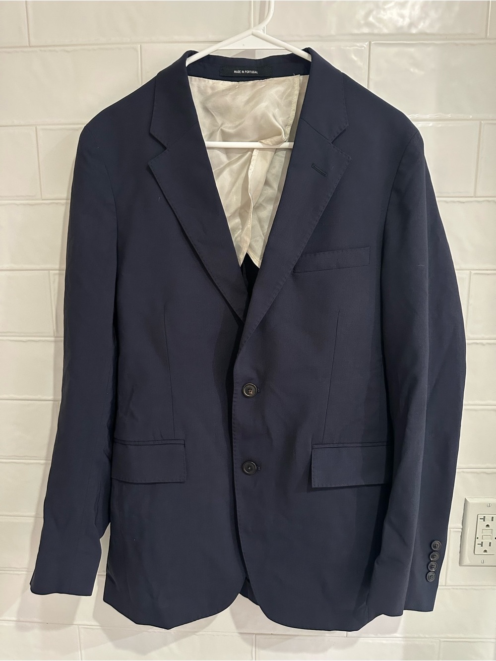 TODD SNYDER Italian Tropical Navy Blue Wool Sutton Jacket Blazer Men’s Size 38R